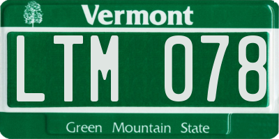 VT license plate LTM078