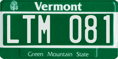 VT license plate LTM081