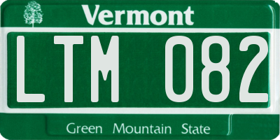 VT license plate LTM082