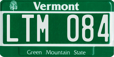 VT license plate LTM084