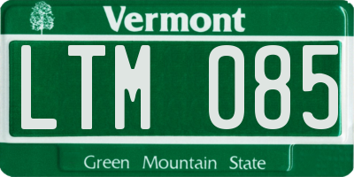 VT license plate LTM085