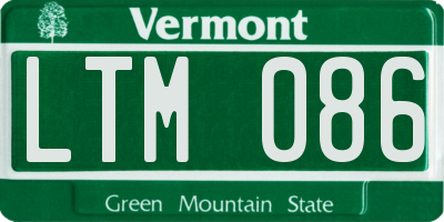 VT license plate LTM086