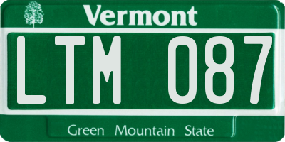 VT license plate LTM087
