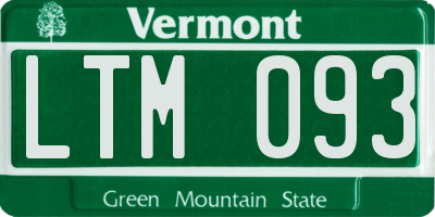 VT license plate LTM093