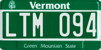 VT license plate LTM094