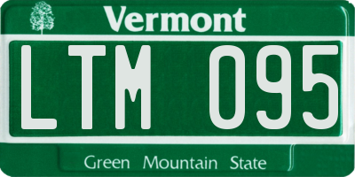 VT license plate LTM095