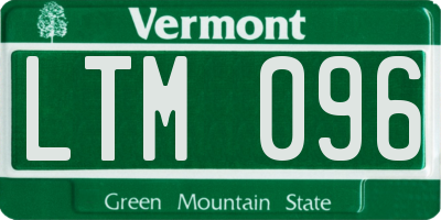 VT license plate LTM096