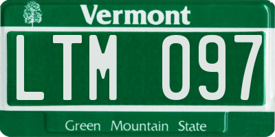 VT license plate LTM097