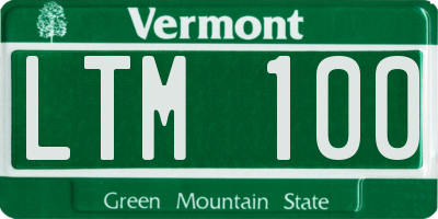 VT license plate LTM100