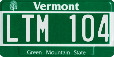 VT license plate LTM104