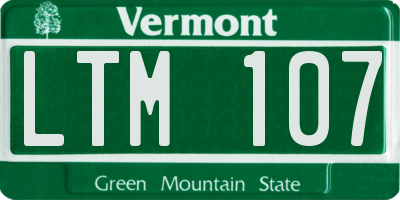 VT license plate LTM107