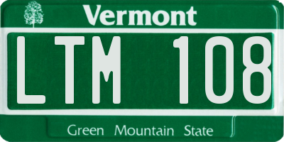 VT license plate LTM108