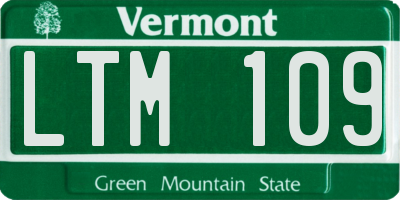 VT license plate LTM109