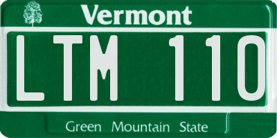VT license plate LTM110