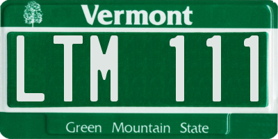 VT license plate LTM111