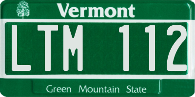 VT license plate LTM112