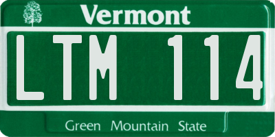 VT license plate LTM114