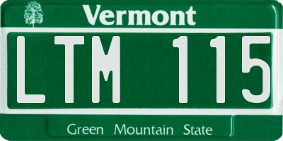 VT license plate LTM115