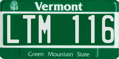 VT license plate LTM116
