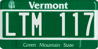 VT license plate LTM117