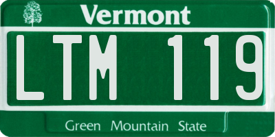 VT license plate LTM119