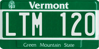 VT license plate LTM120