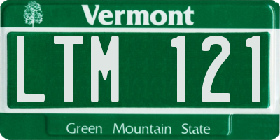 VT license plate LTM121