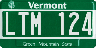 VT license plate LTM124