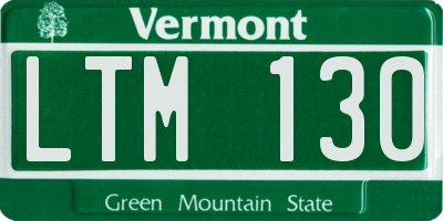 VT license plate LTM130