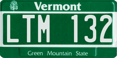 VT license plate LTM132
