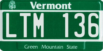 VT license plate LTM136