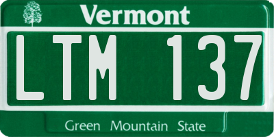 VT license plate LTM137
