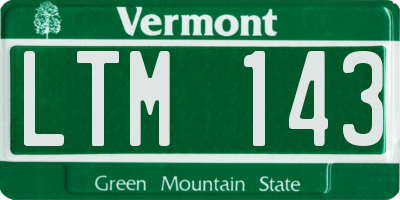 VT license plate LTM143