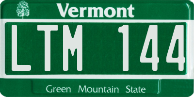 VT license plate LTM144