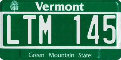 VT license plate LTM145