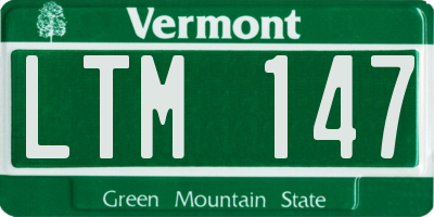 VT license plate LTM147