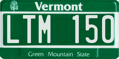 VT license plate LTM150