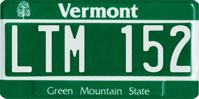VT license plate LTM152