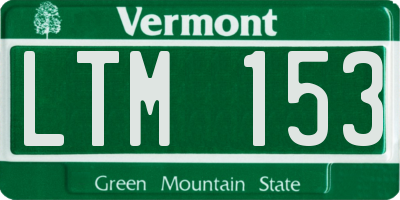 VT license plate LTM153