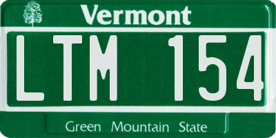 VT license plate LTM154