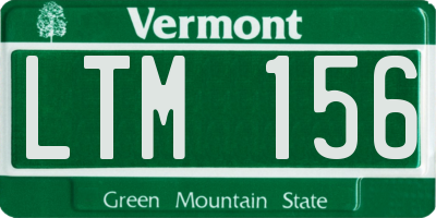 VT license plate LTM156