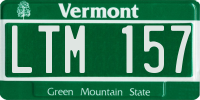 VT license plate LTM157