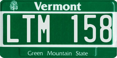 VT license plate LTM158