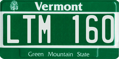 VT license plate LTM160
