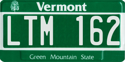 VT license plate LTM162