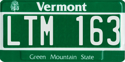VT license plate LTM163