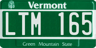 VT license plate LTM165