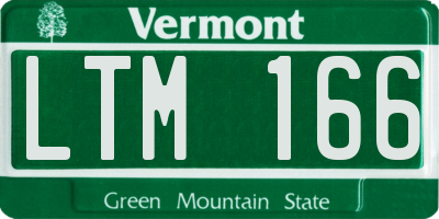 VT license plate LTM166
