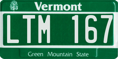 VT license plate LTM167