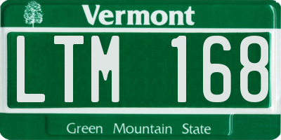 VT license plate LTM168